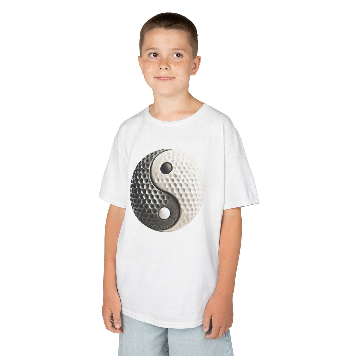 Stone Yin Yang Golf Ball Kids Graphic T-Shirt