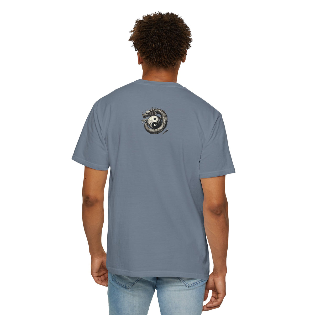Yin Yang Dragon Golf Ball Front and Back Design Graphic T-Shirt