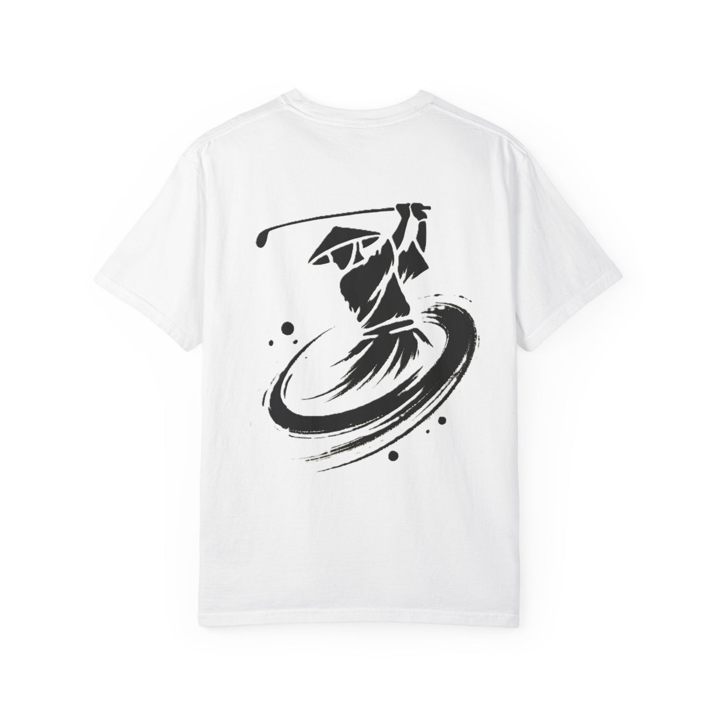 Zen Golf Swing Graphic T‑Shirt — Ink Brush Golfer Design
