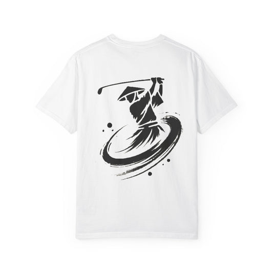 Zen Golf Swing Graphic T‑Shirt — Ink Brush Golfer Design