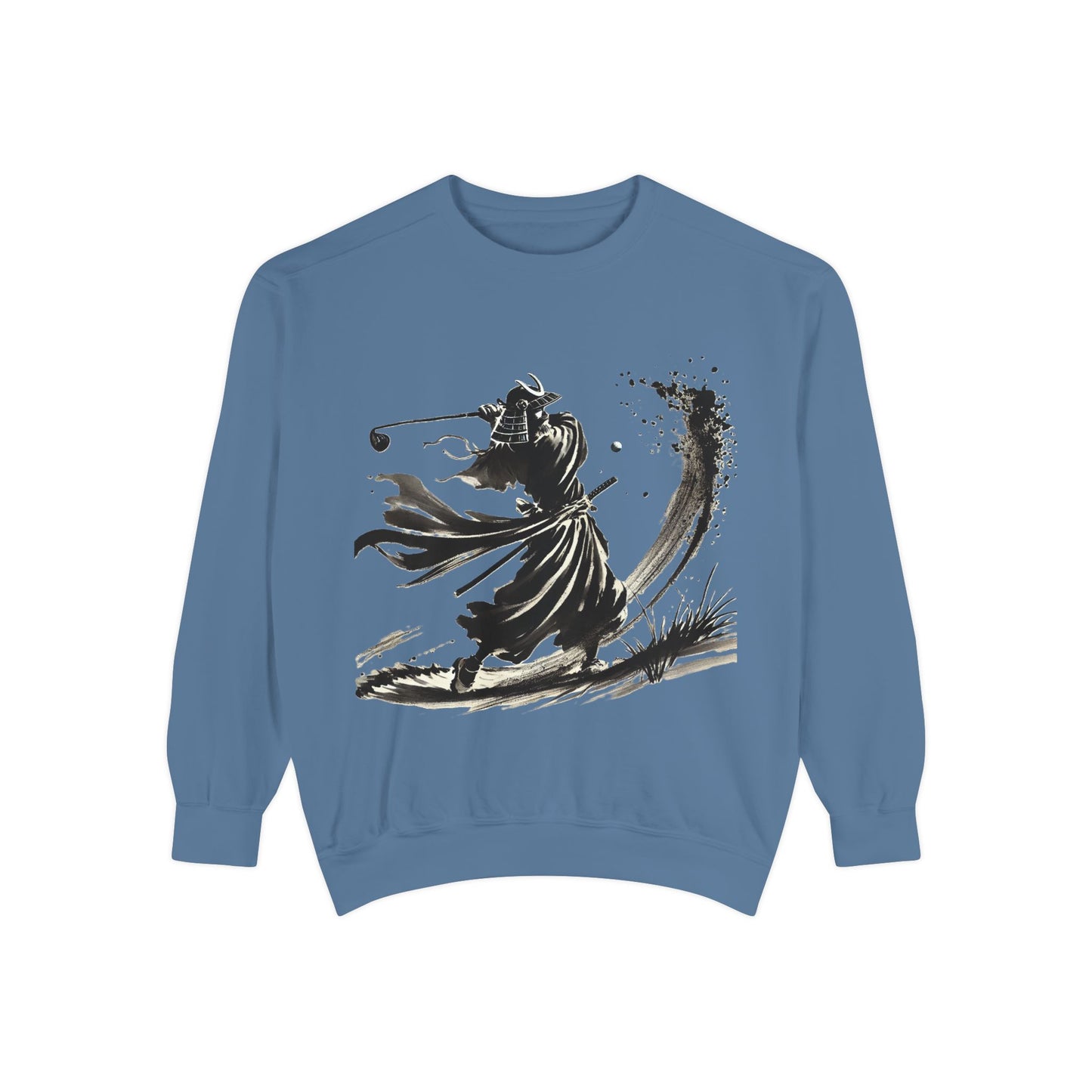 Zen Spot Golf Custom Ink Brush Warrior Samurai Golfer Sweatshirt