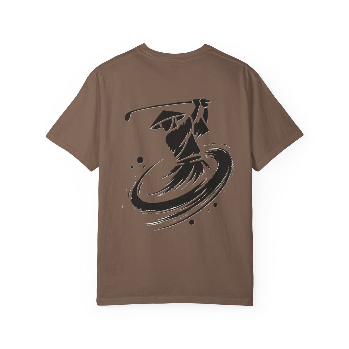 Zen Golf Swing Graphic T‑Shirt — Ink Brush Golfer Design