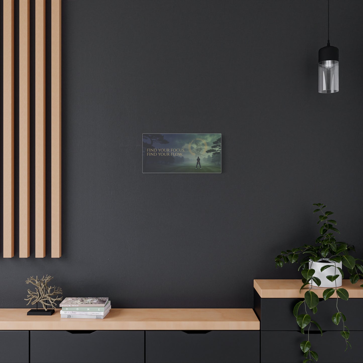 Golf Motivational Canvas Print — "Find Your Focus, Find Your Flow"