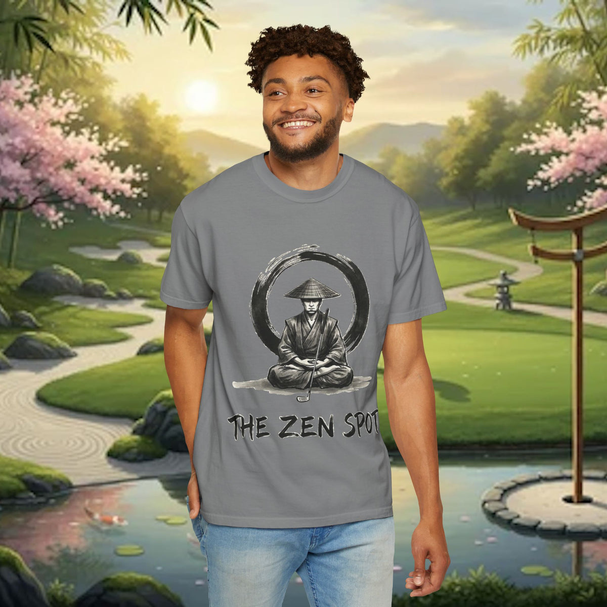 Zen Spot T-Shirt — Meditating Samurai Graphic Tee