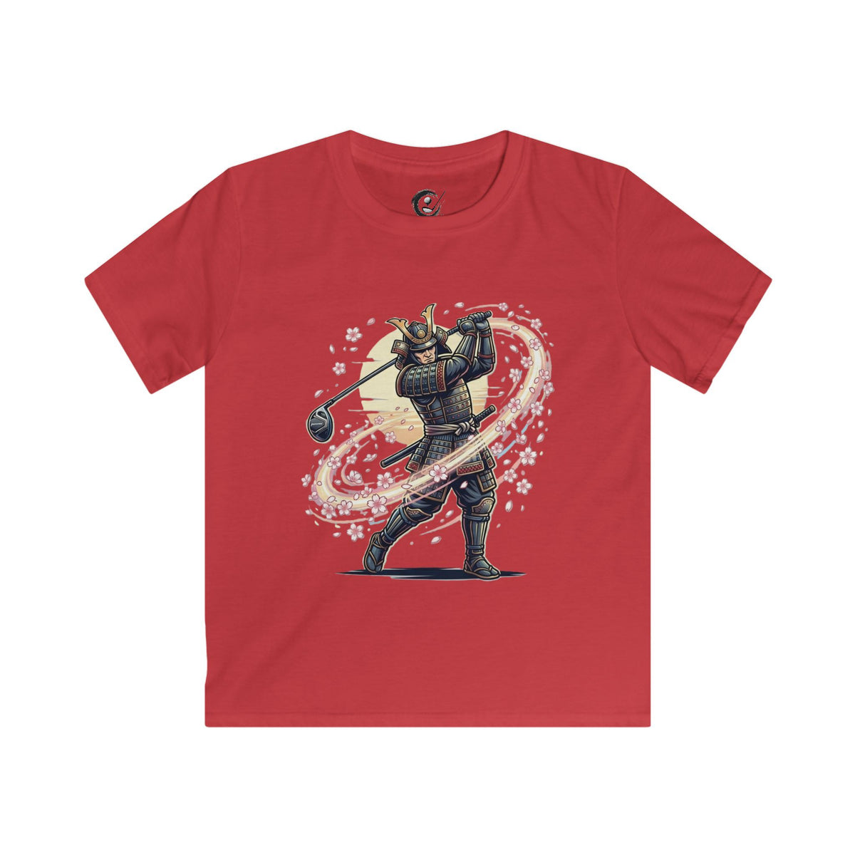 Samurai Golfer Blossom Swing Kids Graphic T‑Shirt