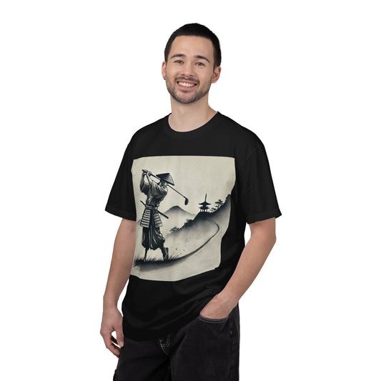 Samurai Golfer Golf Course Art Graphic T-Shirt