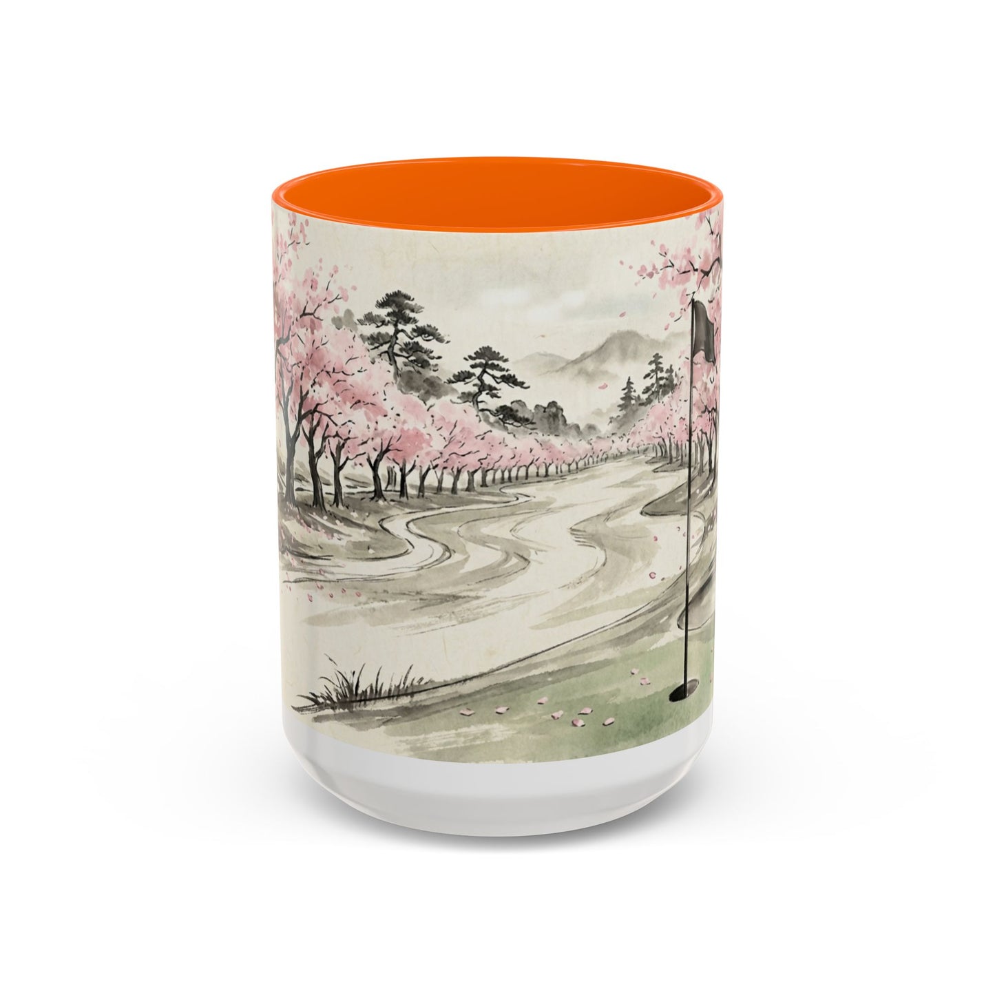 Zen Spot Golf Custom Cherry Blossom Golf Mug Scenic Sakura Golf Course Coffee Cup (11/15 oz)
