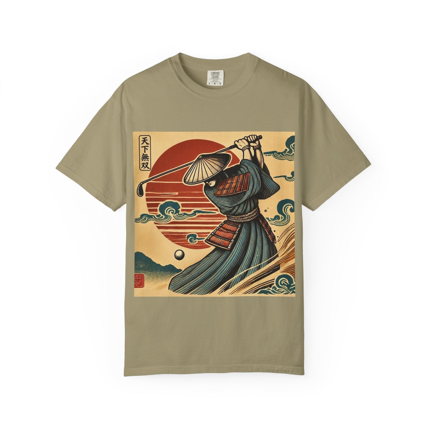 Zen Spot Customized Comfort Colors Samurai Sunset T-Shirt — Vintage Japanese Warrior Graphic Tee