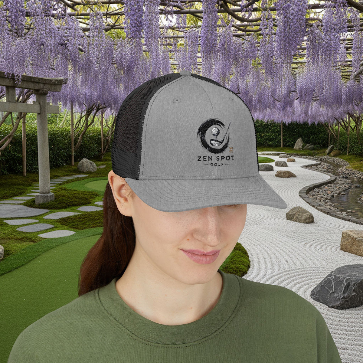 Embroidered "Zen Spot Golf" Logo Trucker Cap