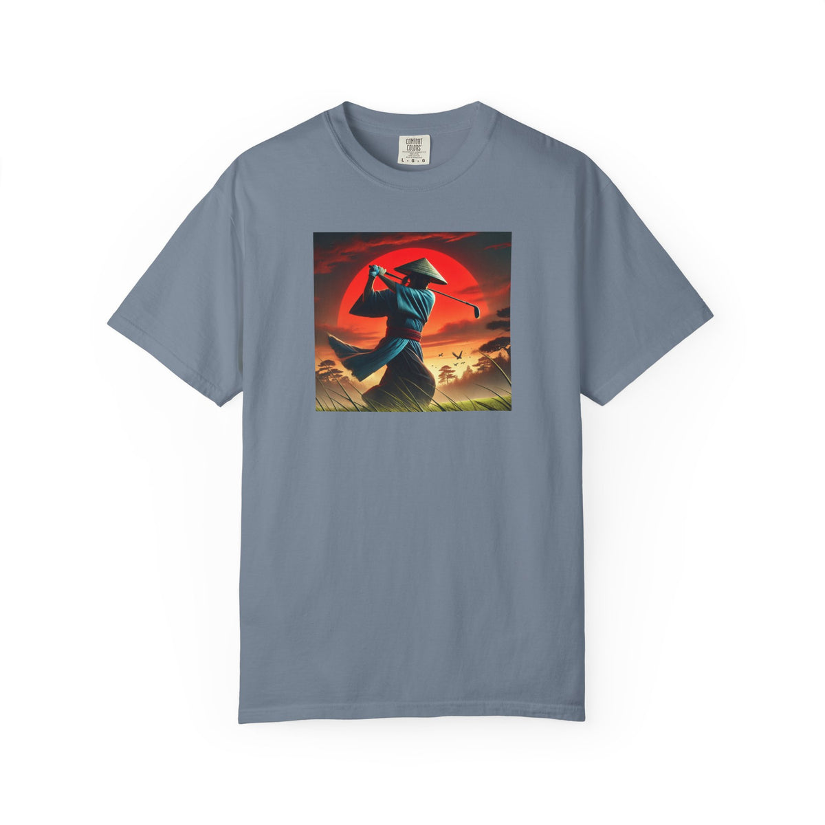 Samurai Sunset Warrior Golfer Art Graphic T-Shirt