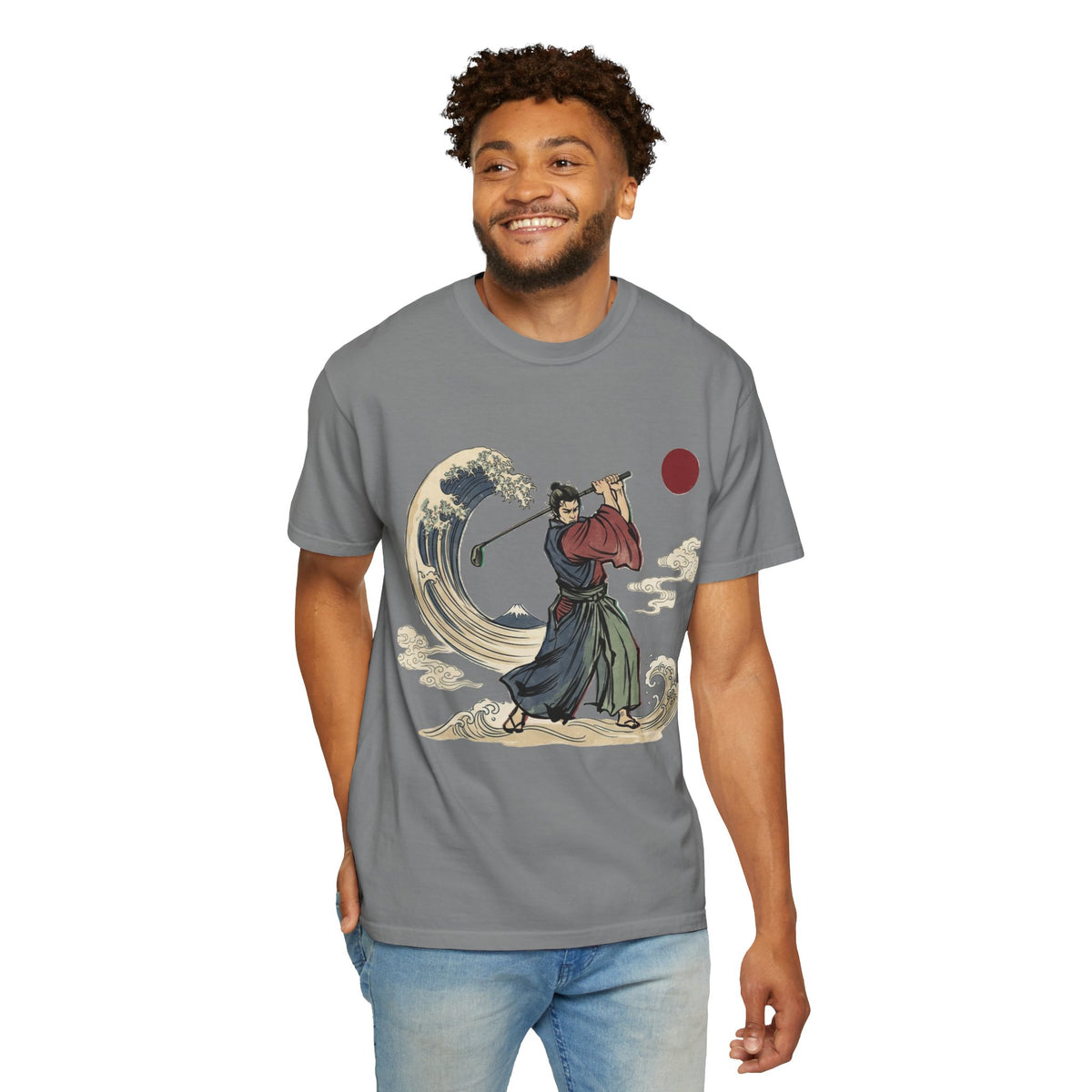 Samurai Golfer T-Shirt — Japanese Wave Golf Art Tee