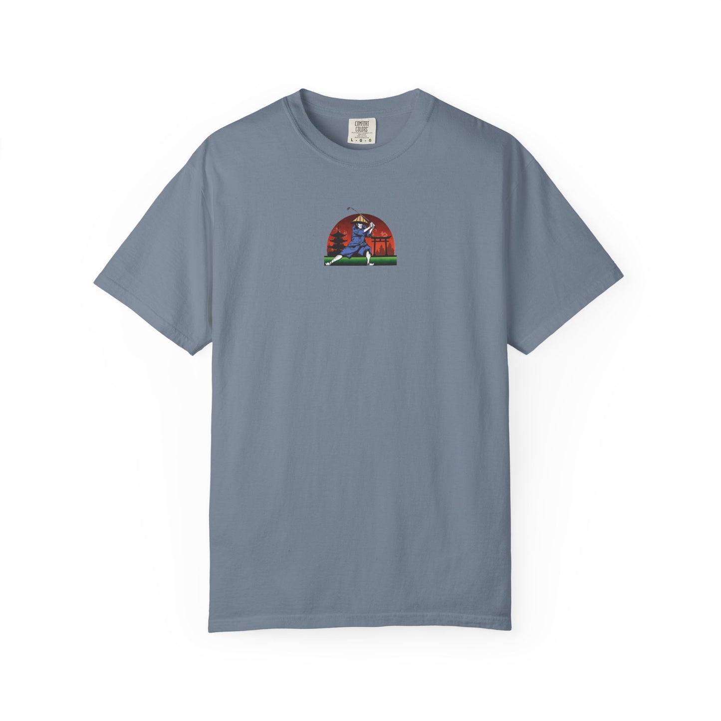 Zen Spot Golf Custom Japanese Sunset Samurai Golfer Graphic T-Shirt