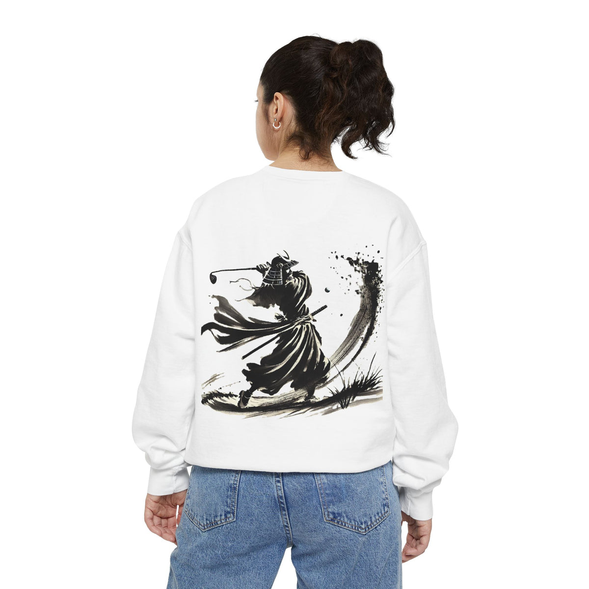 Bunker Blast Samurai Golfer Chest and Back Print Sweatshirt