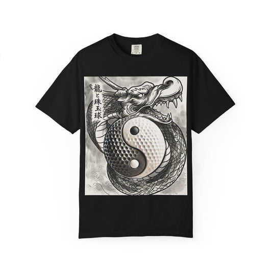 Zen Spot Customized Comfort Colors Yin Yang Golf Ball Dragon T-Shirt