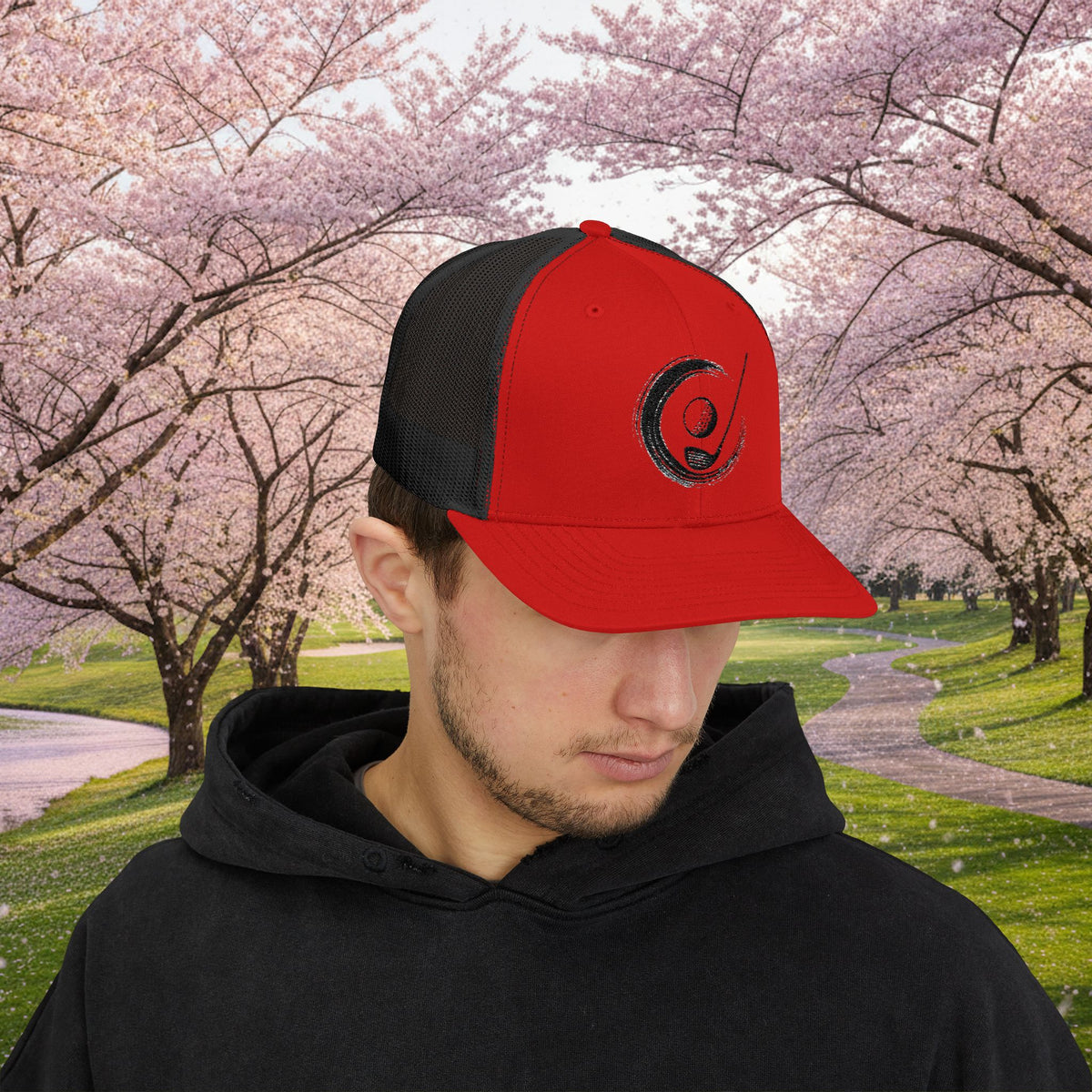Embroidered "Zen Spot" Golf Logo Trucker Cap