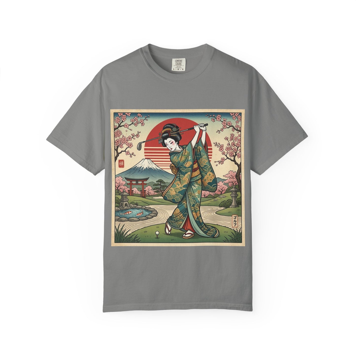 Geisha Sunset T-Shirt — Vintage Japanese Kimono Art Tee