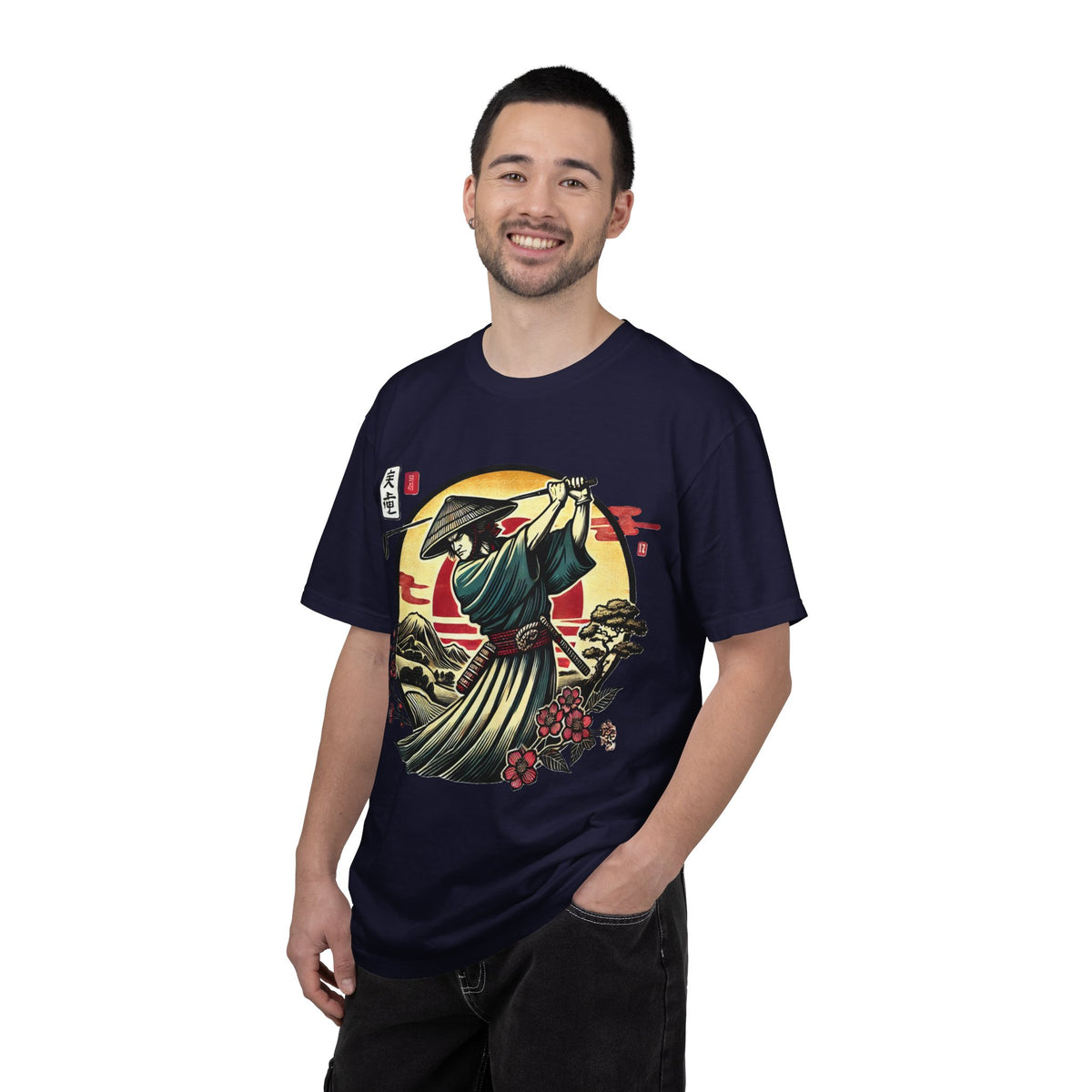Samurai Sunset T-Shirt — Japanese Warrior Golf Graphic Tee