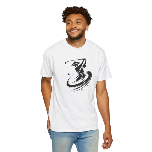 Brushstroke Zen Golfer Swing Graphic T‑Shirt