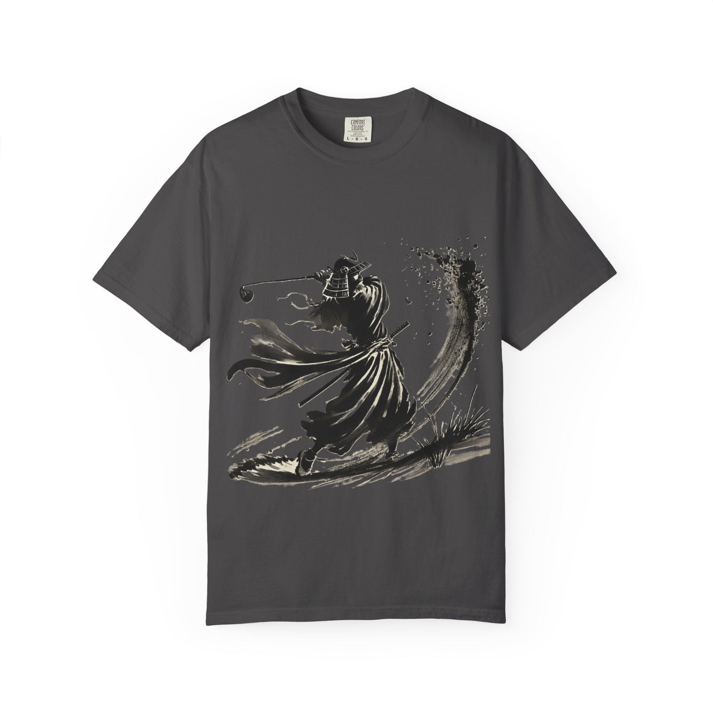 Samurai Golfer Ink Brushstroke T-Shirt