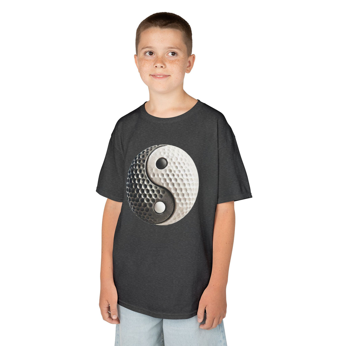 Stone Yin Yang Golf Ball Kids Graphic T-Shirt