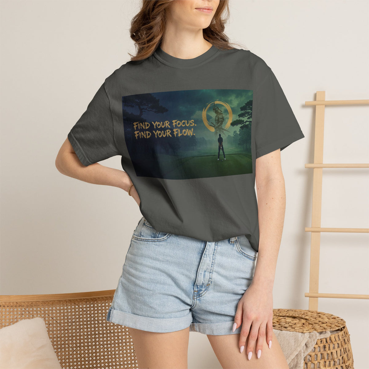 Find Your Focus Motivational Golf Course Graphic T-Shirt