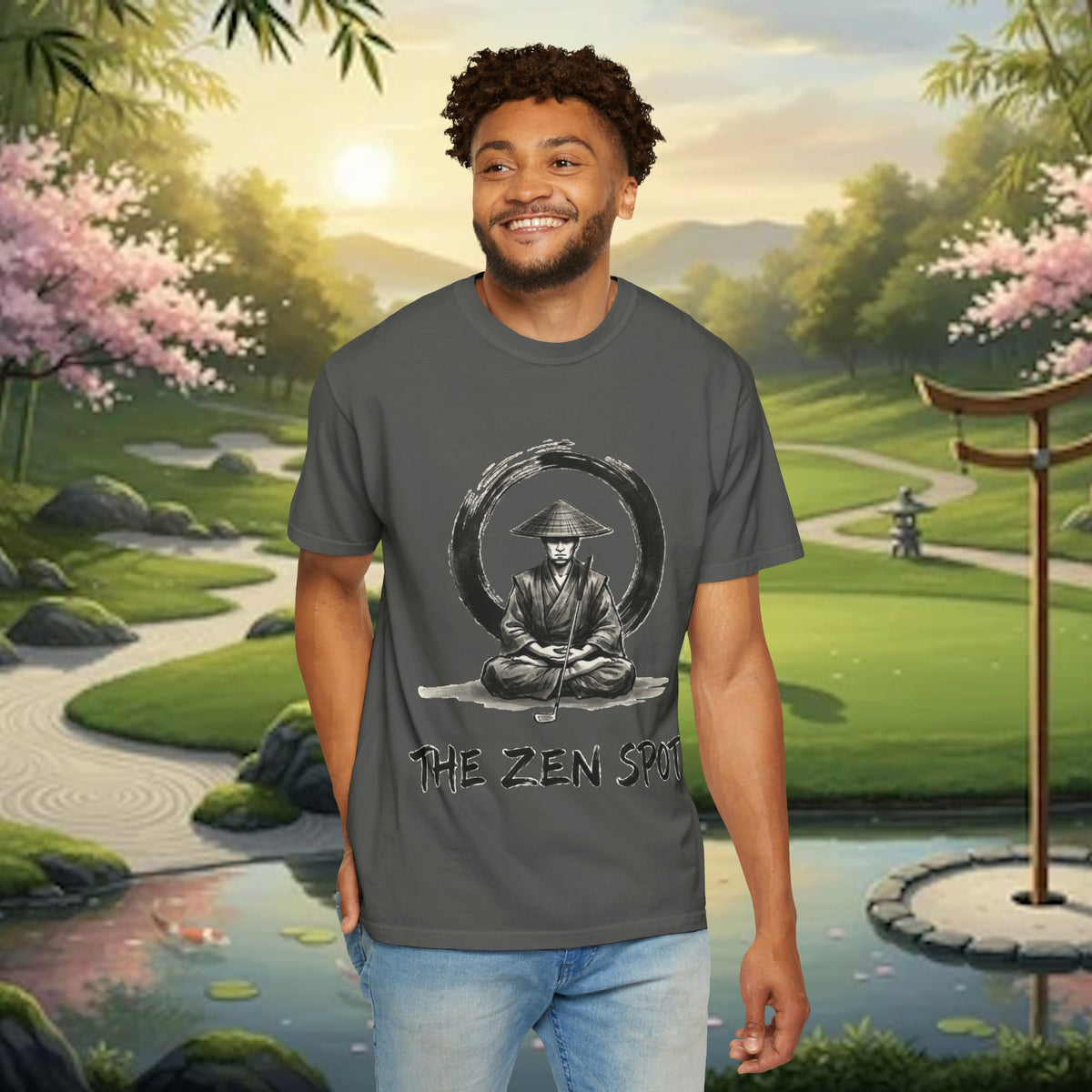 Zen Spot T-Shirt — Meditating Samurai Graphic Tee