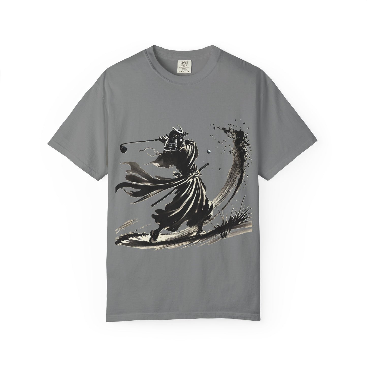 Zen Spot Golf Custom Samurai Golfer Ink Brushstroke T-Shirt