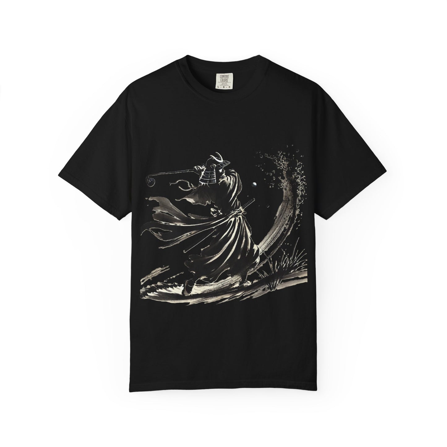 Zen Spot Golf Custom Samurai Golfer Ink Brushstroke T-Shirt