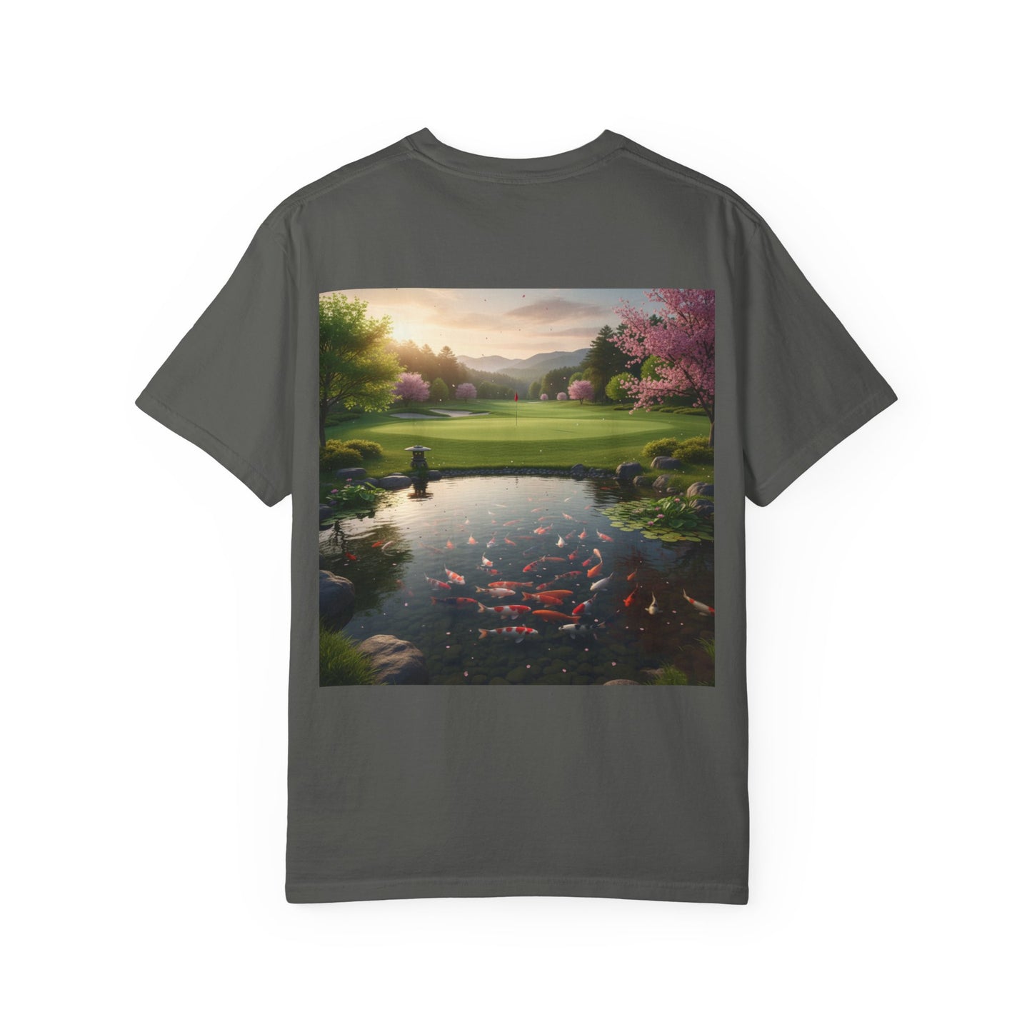Zen Spot — Koi Pond Sunset Graphic Tee (Back Print)