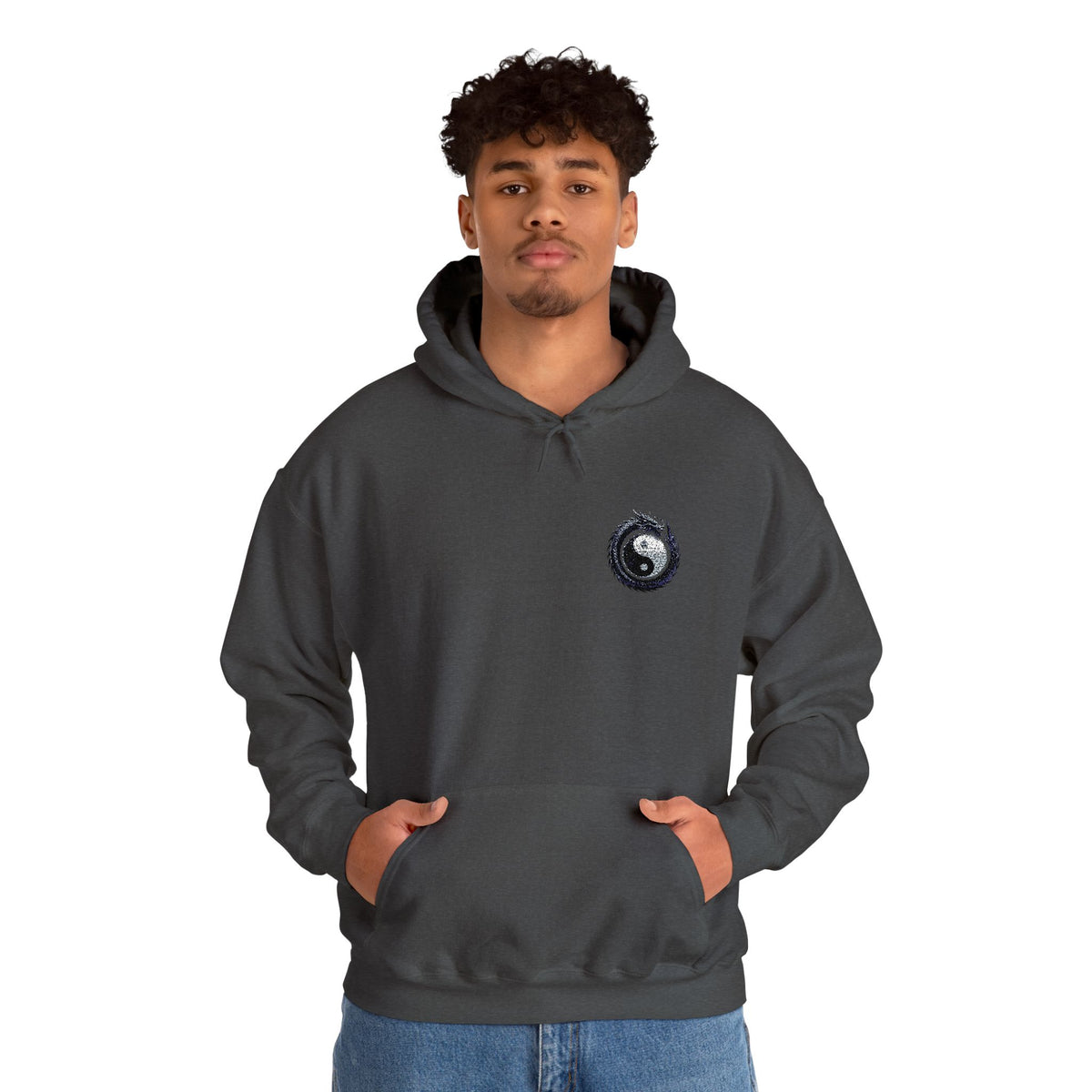 Embroidered Yin Yang Dragon Golf Ball Hoodie