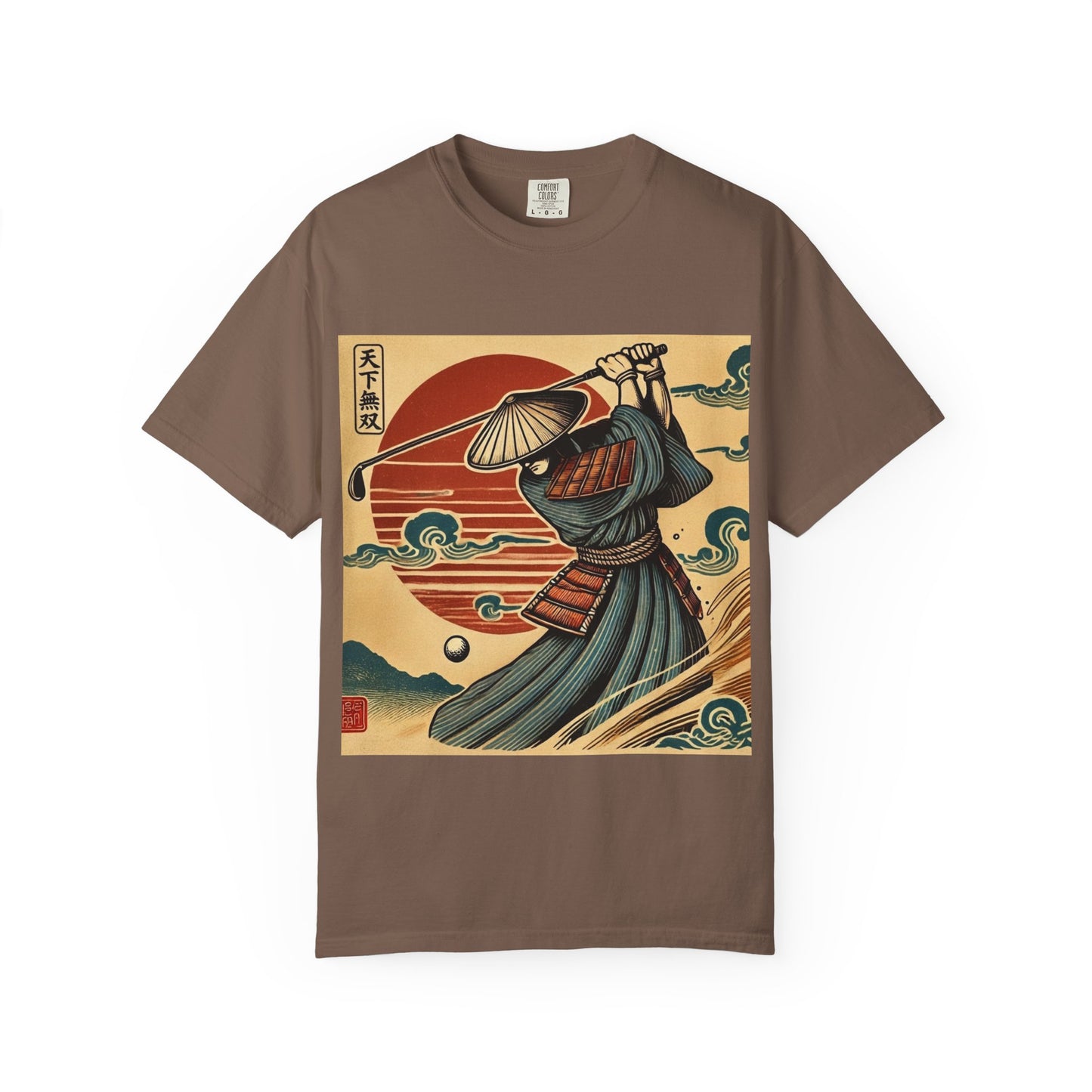 Zen Spot Customized Comfort Colors Samurai Sunset T-Shirt — Vintage Japanese Warrior Graphic Tee