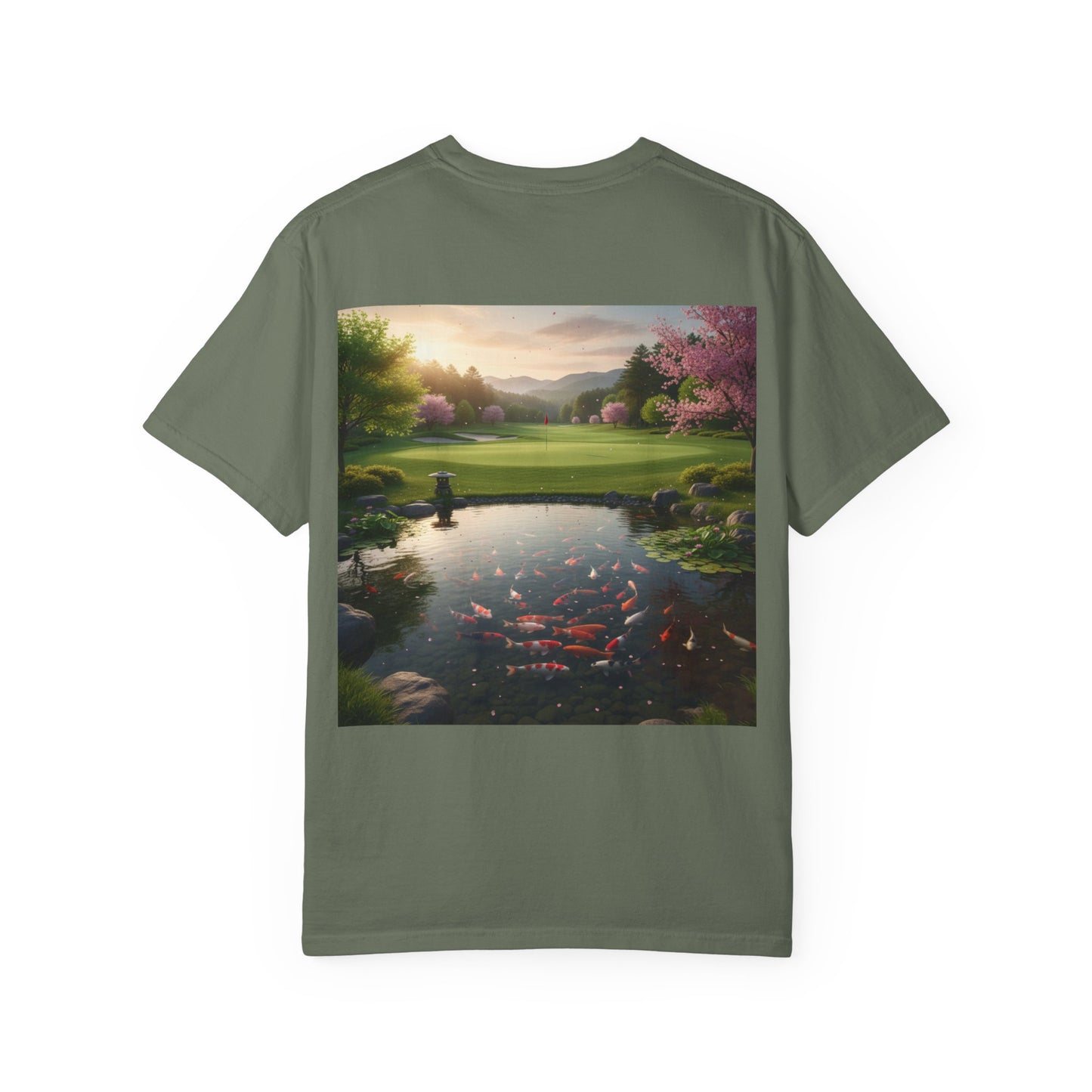 Zen Spot — Koi Pond Sunset Graphic Tee (Back Print)