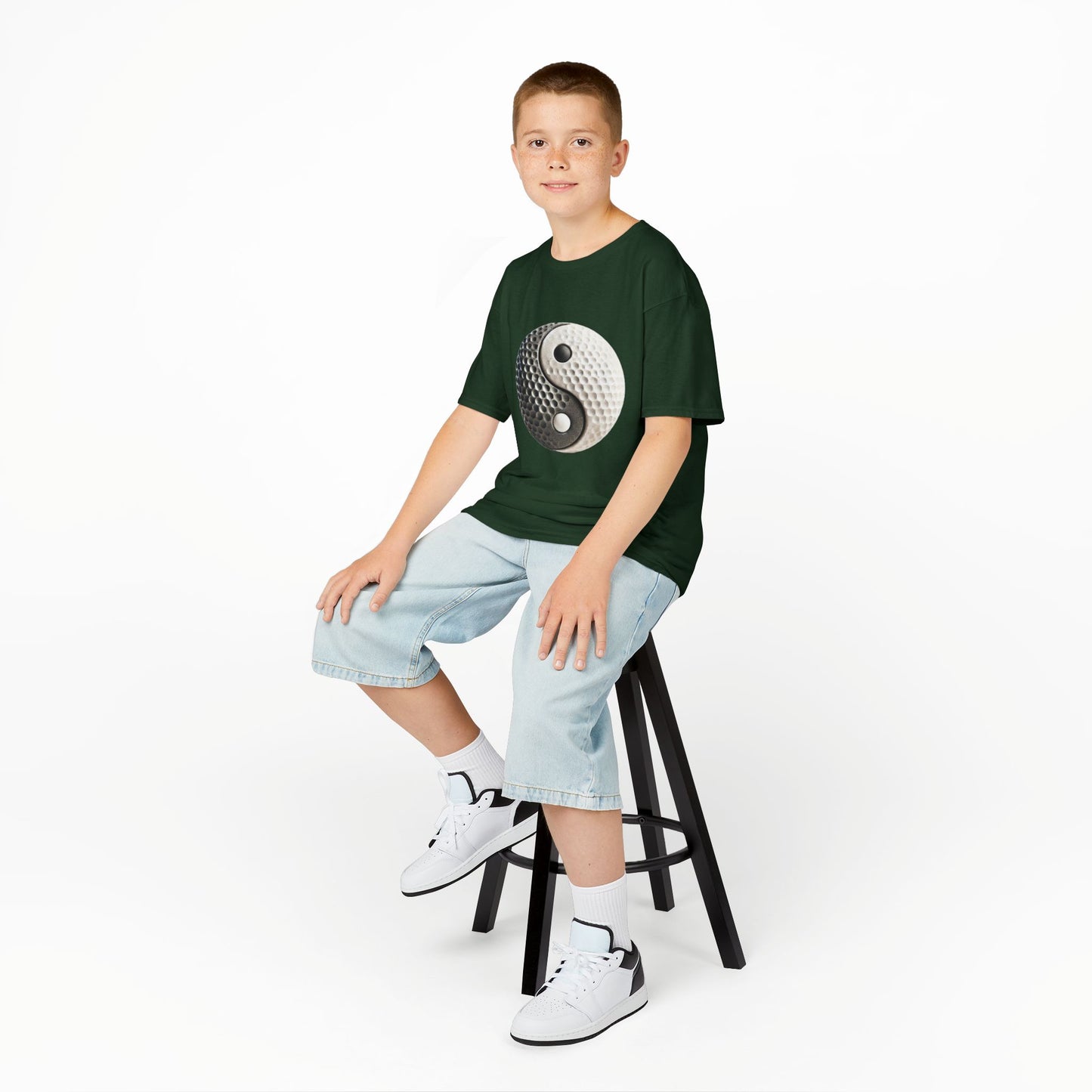 Zen Spot Golf Custom Stone Yin Yang Golf Ball Graphic T-Shirt