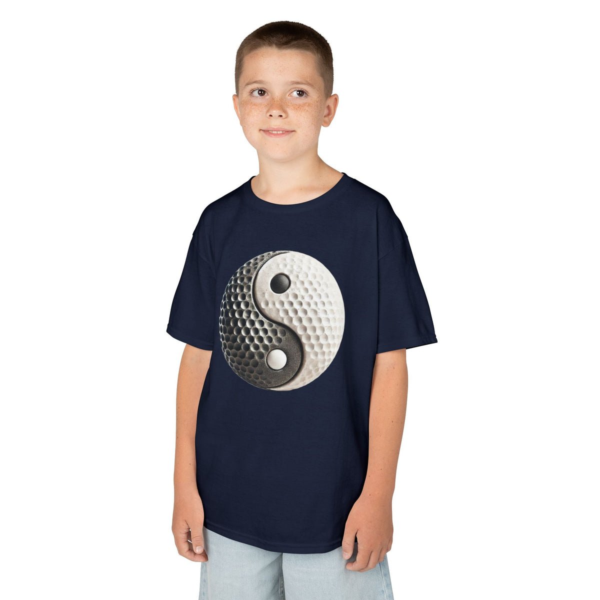Stone Yin Yang Golf Ball Kids Graphic T-Shirt