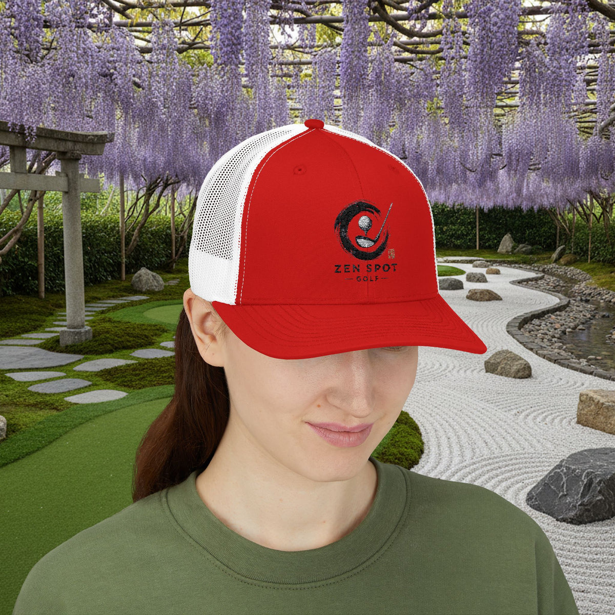 Embroidered "Zen Spot Golf" Logo Trucker Cap