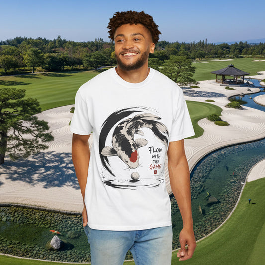 Koi Fish T-Shirt — "Flow With The Game" Japanese Ink Style Tee