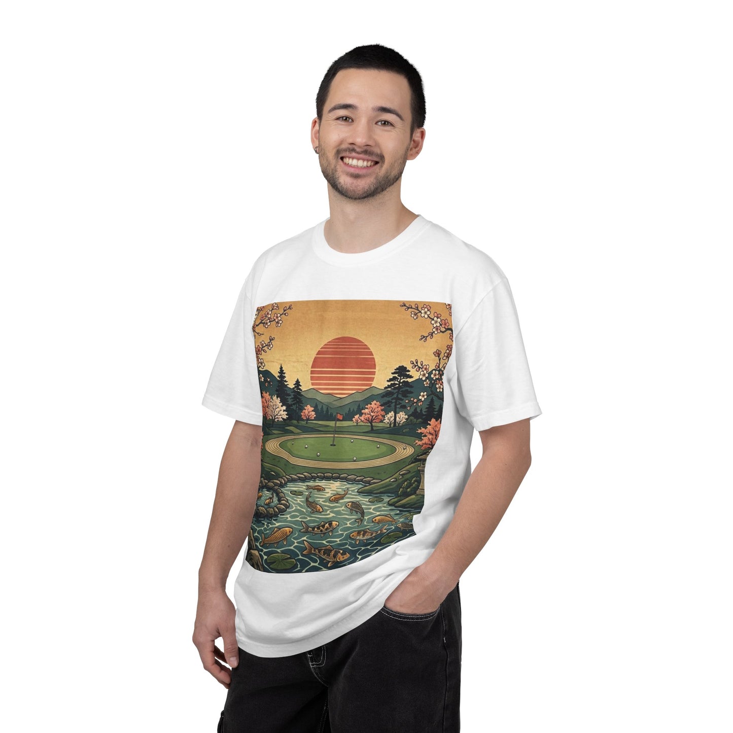 Golf Sunset T-Shirt — Vintage Scenic Course Graphic