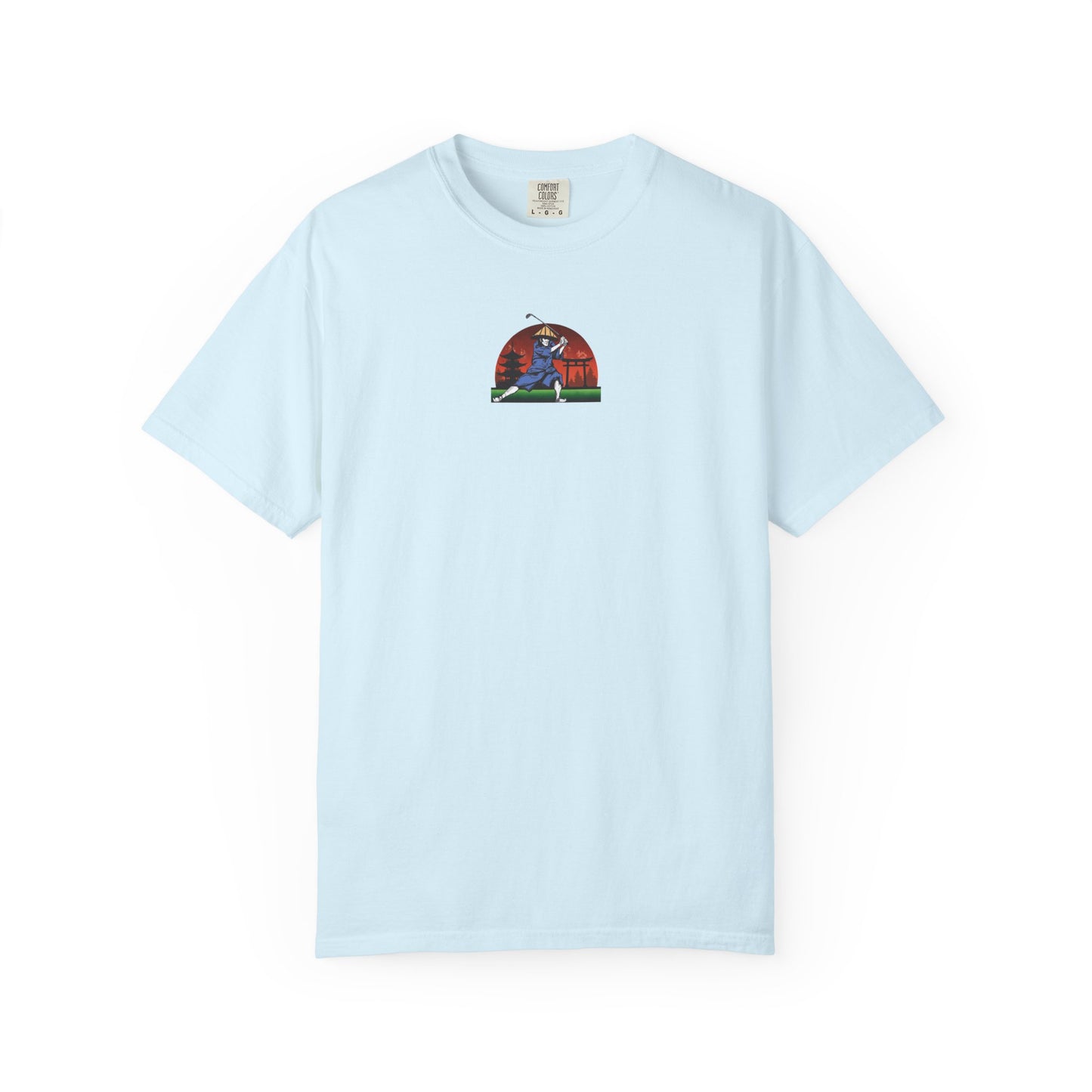 Zen Spot Golf Custom Japanese Sunset Samurai Golfer Graphic T-Shirt