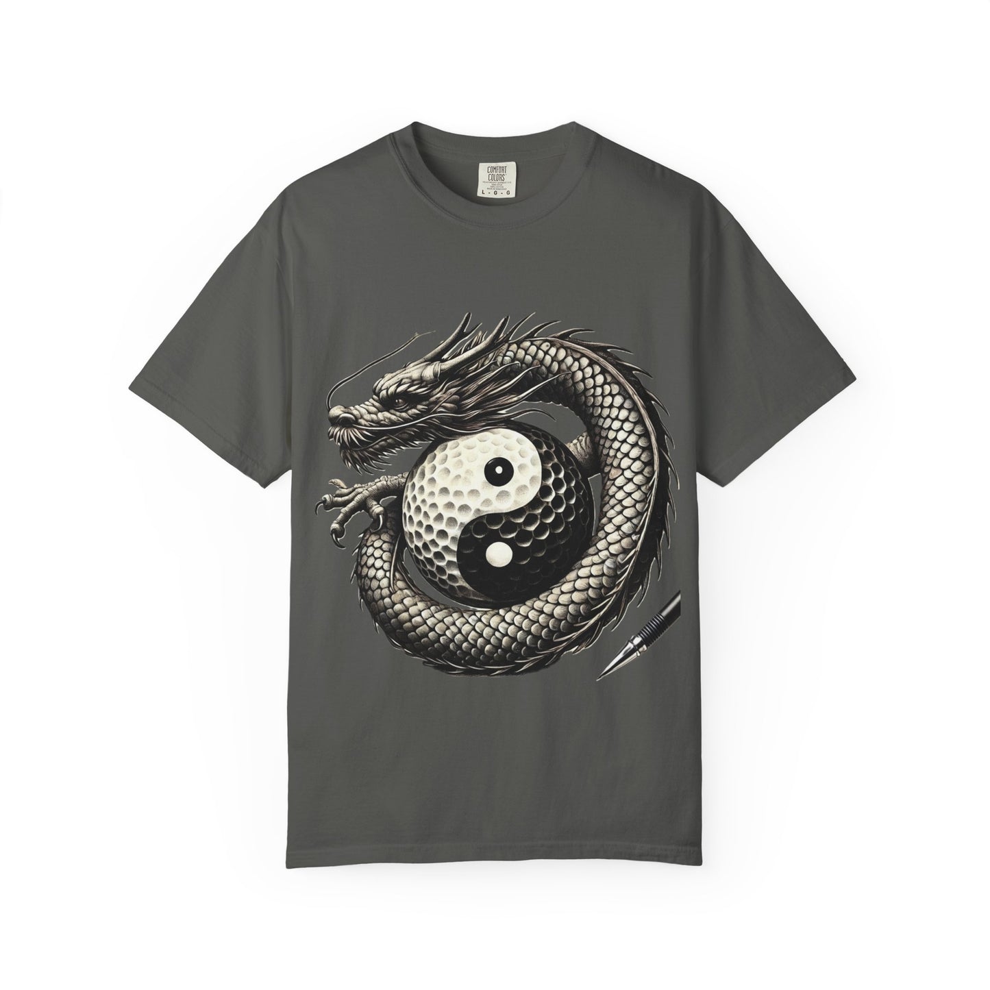 Yin Yang Dragon Golf T-Shirt — Oriental Dragon Yin-Yang Graphic Tee