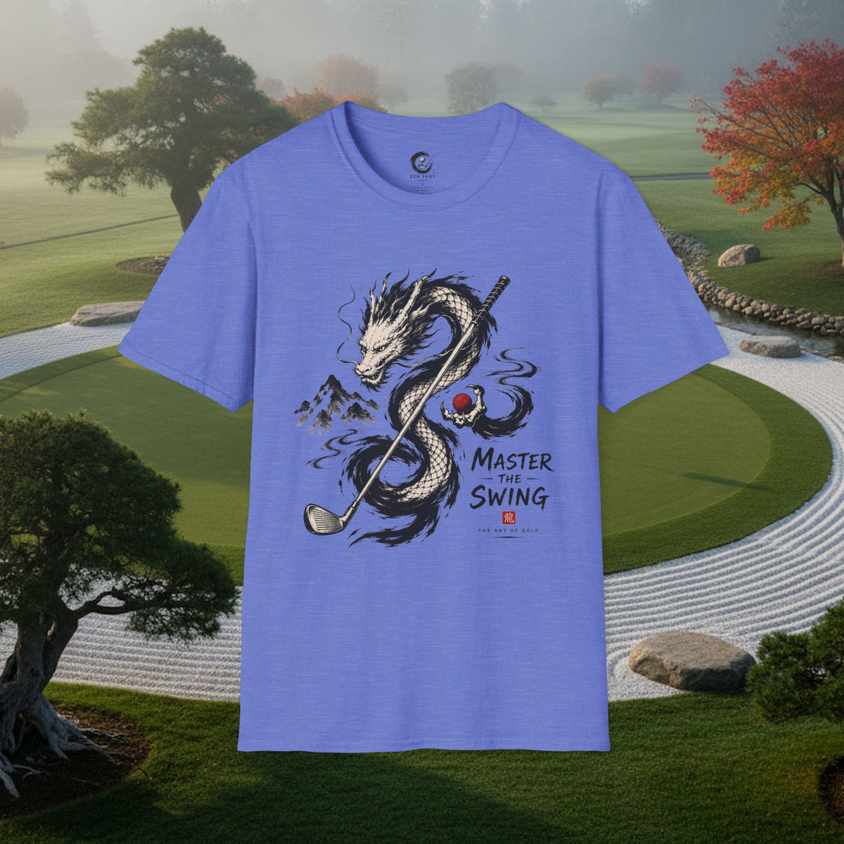 Dragon Golf T-Shirt — "Master the Swing" Asian Ink-Style Golf Shirt