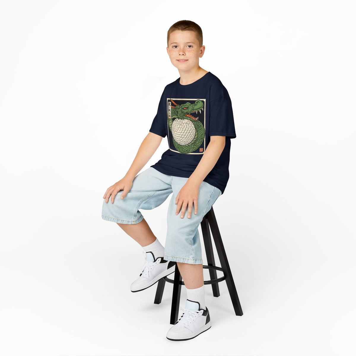 Green Dragon Wrapping a Golf Ball Kids Graphic T-Shirt
