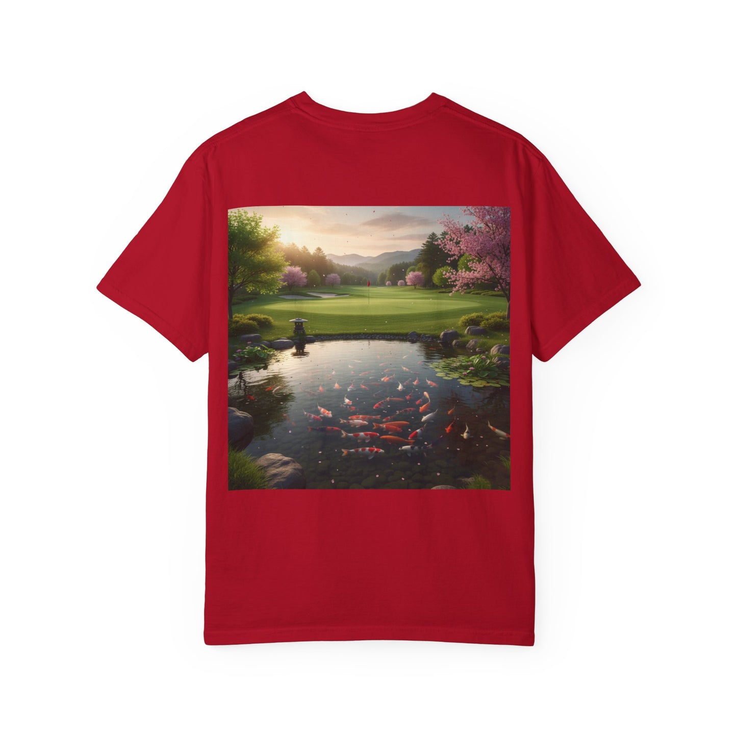 Zen Spot — Koi Pond Sunset Graphic Tee (Back Print)