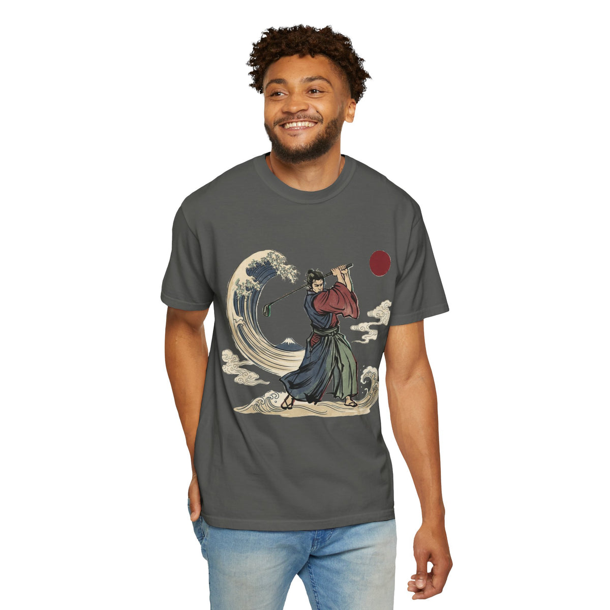 Samurai Golfer T-Shirt — Japanese Wave Golf Art Tee