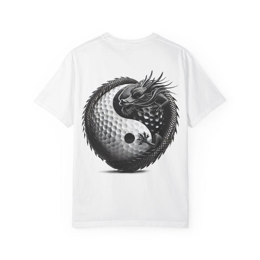 Zen Spot Customized Comfort Colors Dragon Yin-Yang Golf Tee — Zen Golf Graphic T-Shirt