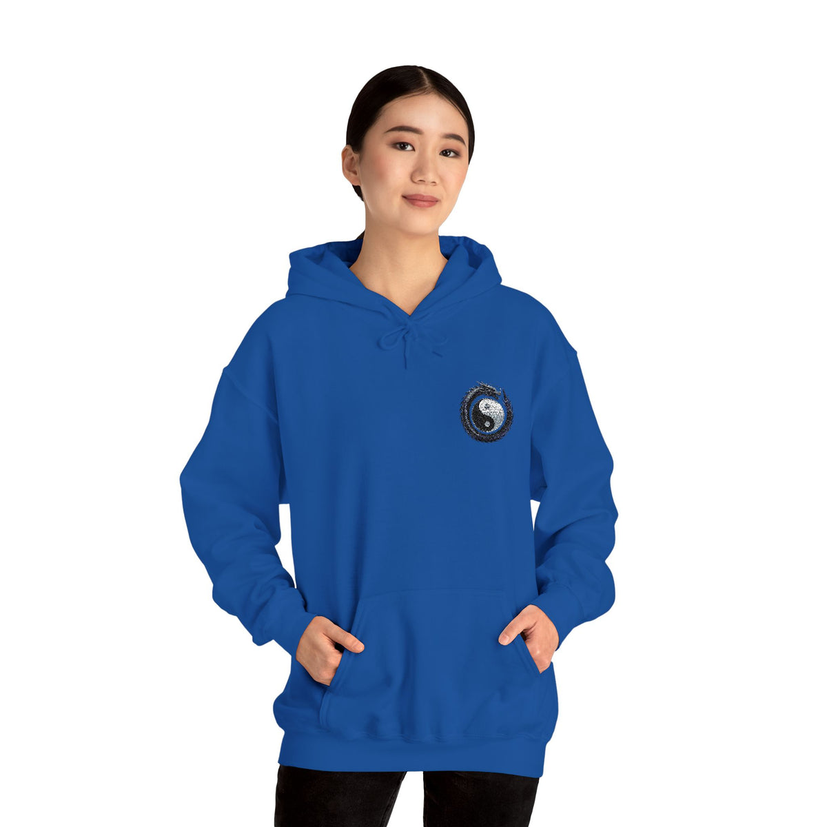 Embroidered Yin Yang Dragon Golf Ball Hoodie