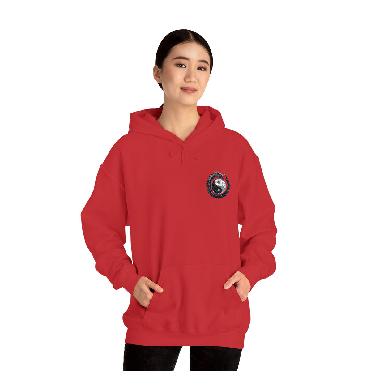 Embroidered Yin Yang Dragon Golf Ball Hoodie