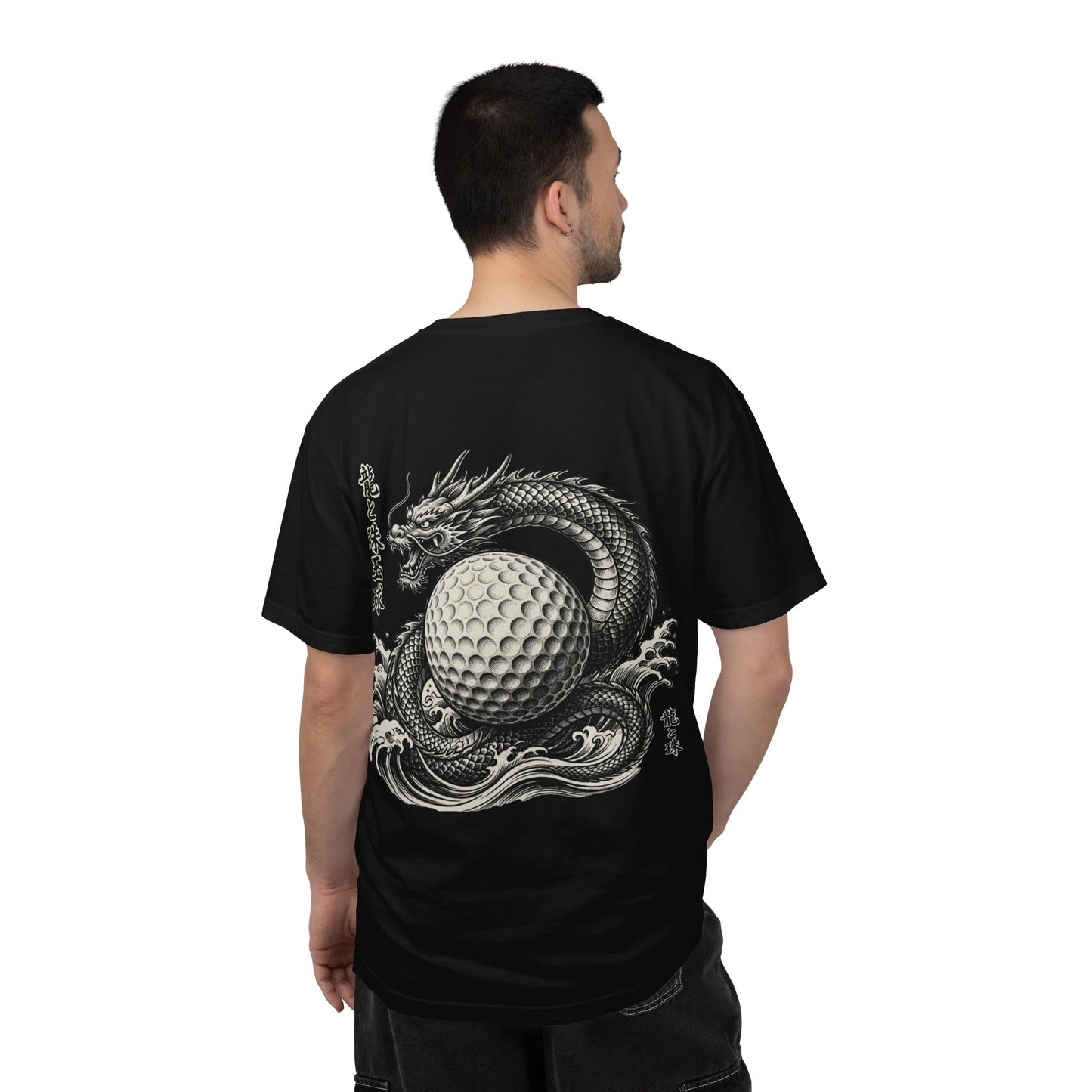 Zen Spot Golf Custom Japanese Kanji Dragon & Golf Ball Graphic T-Shirt