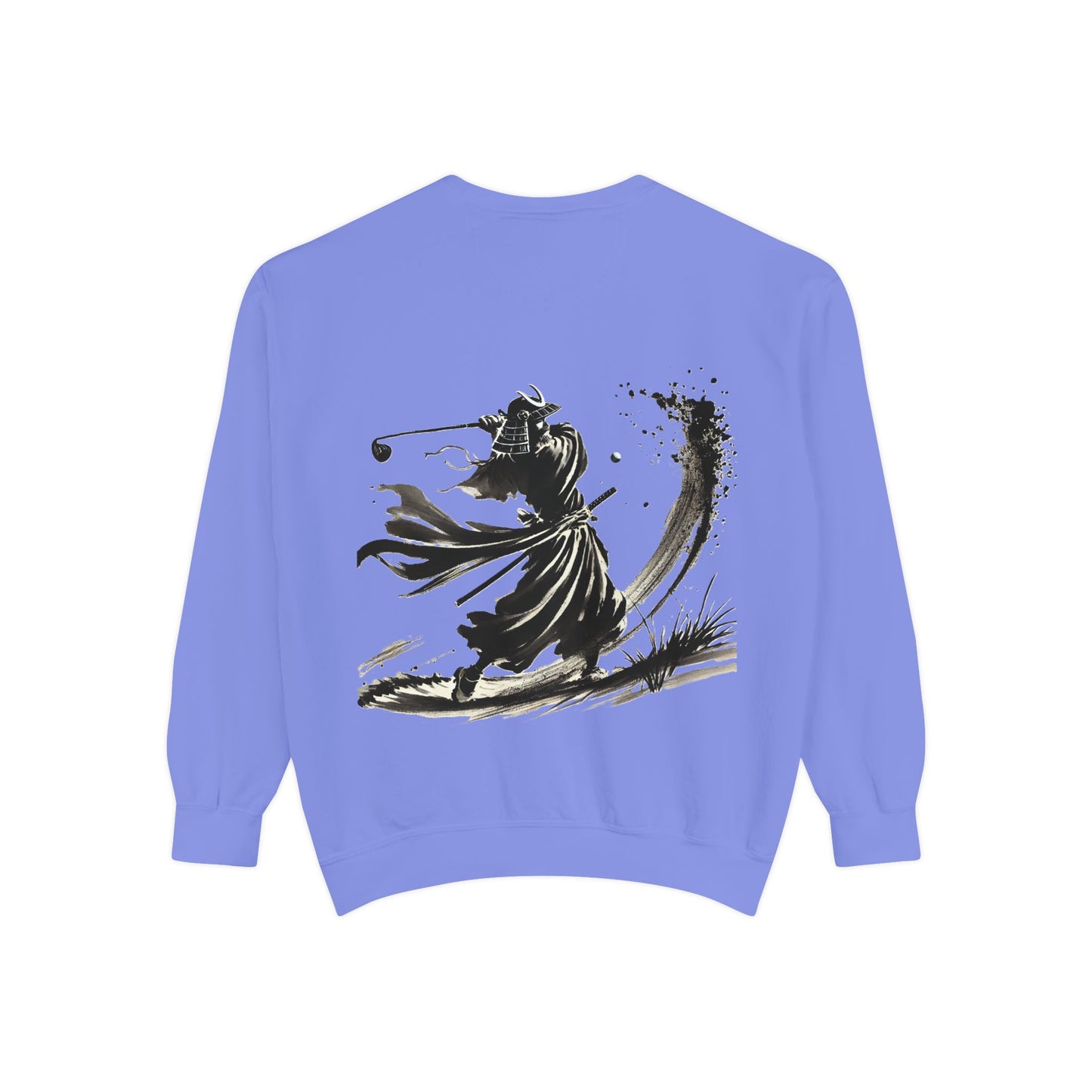 Zen Spot Golf Custom Ink Brush Warrior Samurai Golfer Graphic Sweatshirt