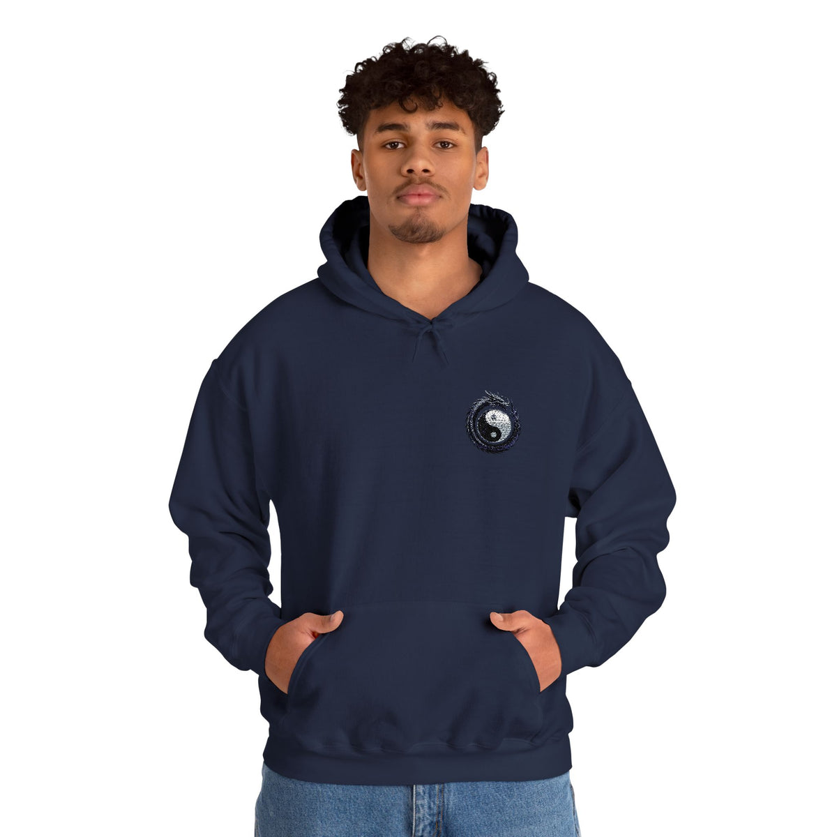 Embroidered Yin Yang Dragon Golf Ball Hoodie