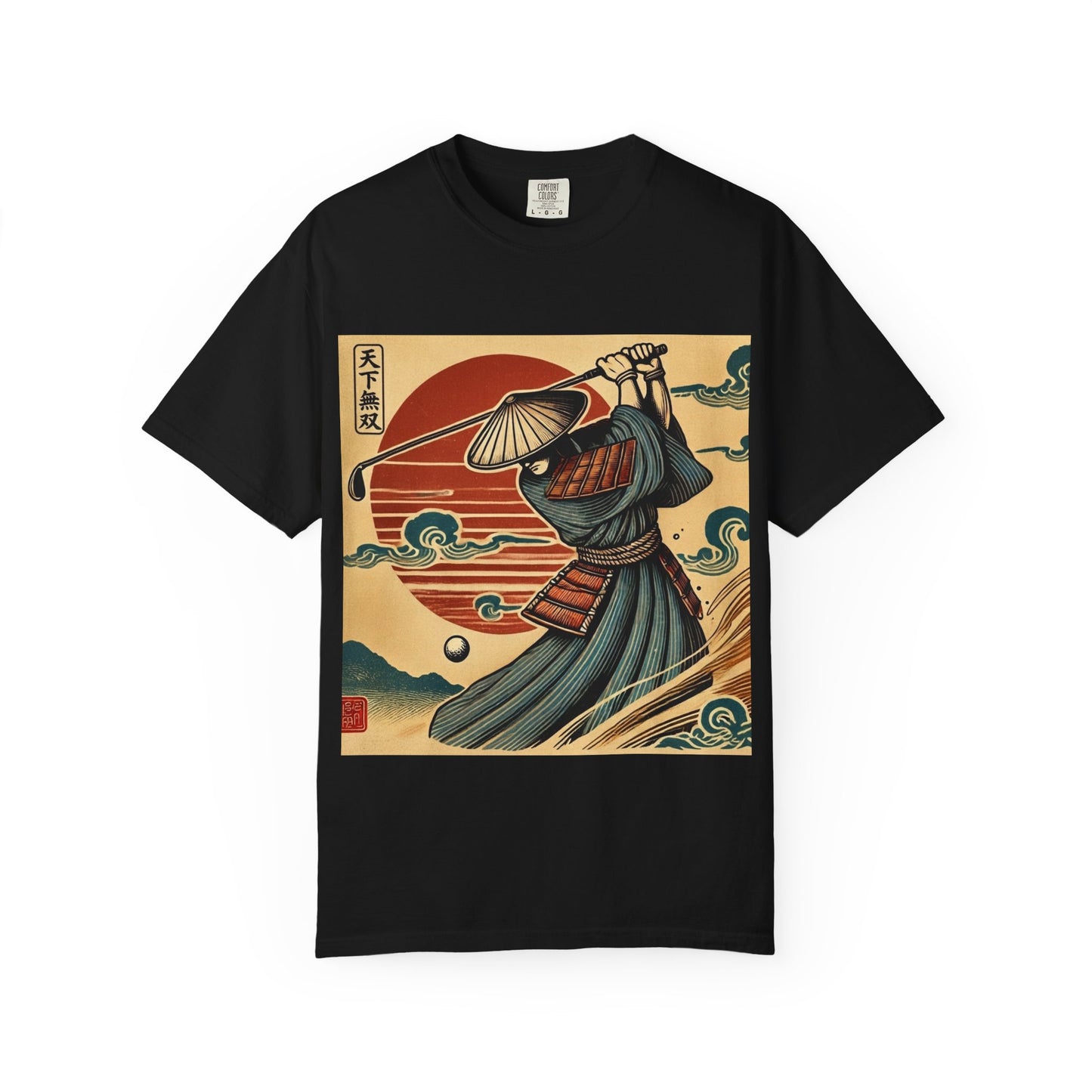 Zen Spot Customized Comfort Colors Samurai Sunset T-Shirt — Vintage Japanese Warrior Graphic Tee